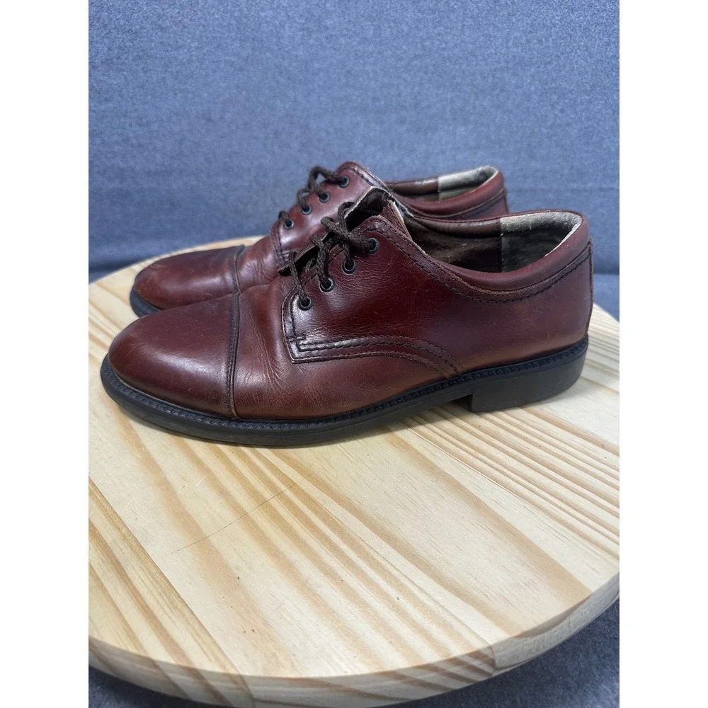 Dockers Mens Leather Cap Toe Oxford Dress Shoes Brown Size‎ 8.5M preppy